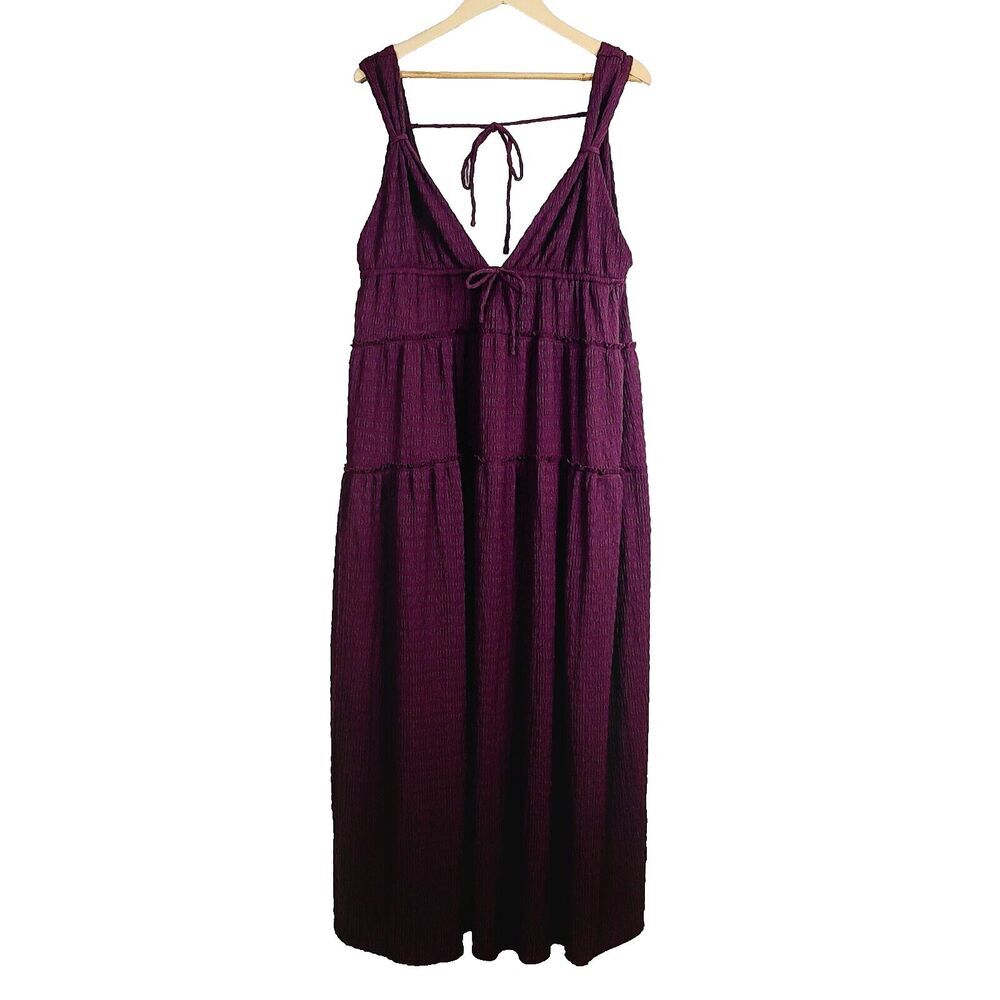 Free People Beach Womens Maxi Dress Large Stretchy Sleeveless Boho Red NWT